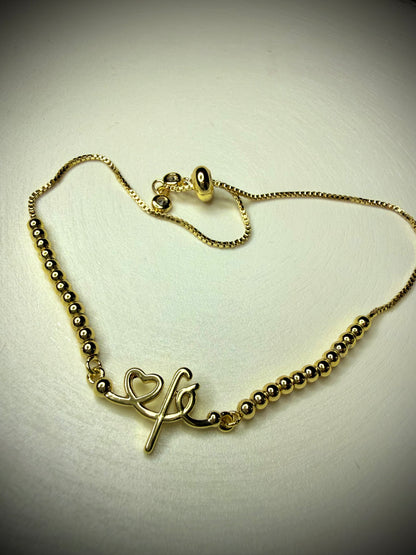 Pulsera Fe Baño de Oro 18K (Ajustable)