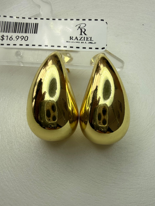 Aros Lágrima Dorada (Baño de Oro 18K)