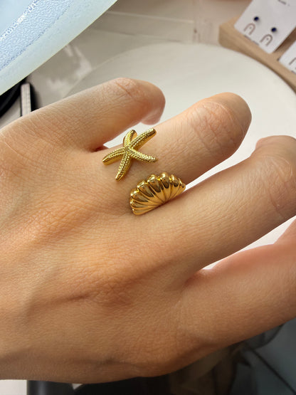 Anillo Coralina (Baño de Oro 18K) Talla 14 - Ajustable