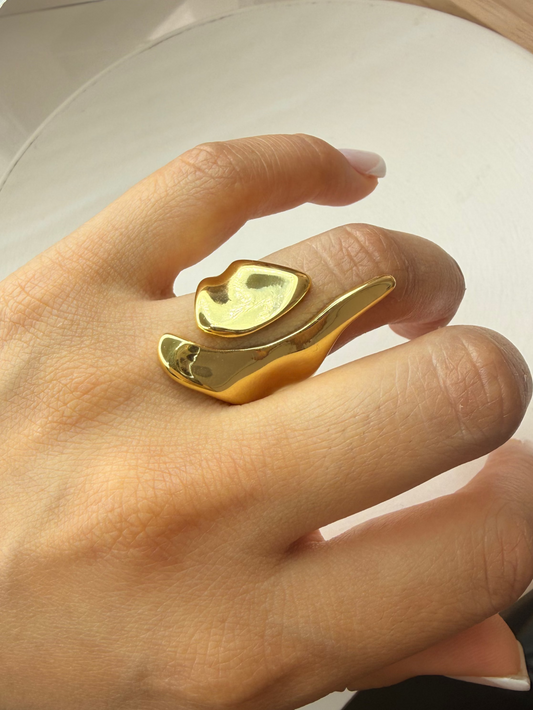 Anillo Trama Dorada (Baño de Oro 18K)