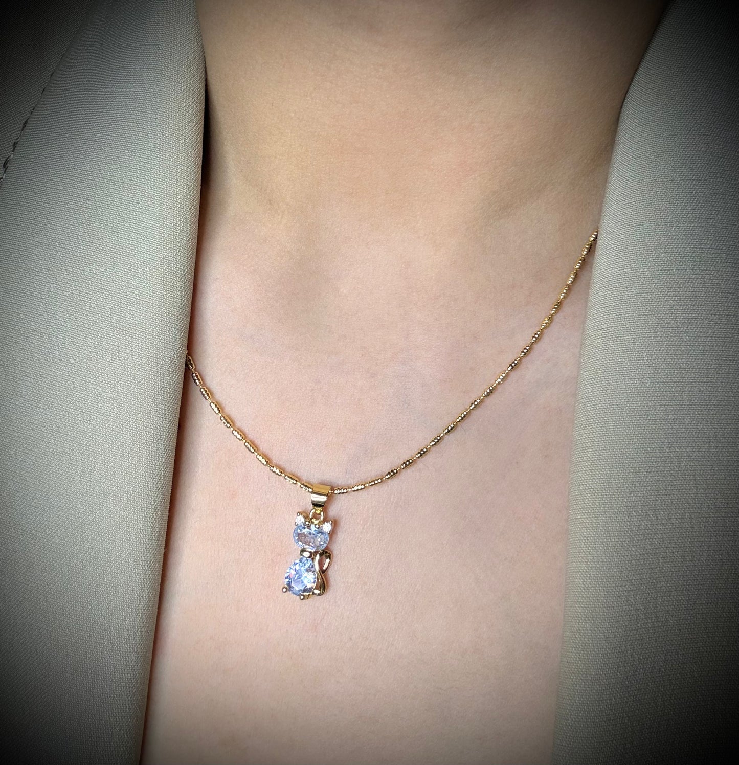 Collar gatito Baño de Oro 18K