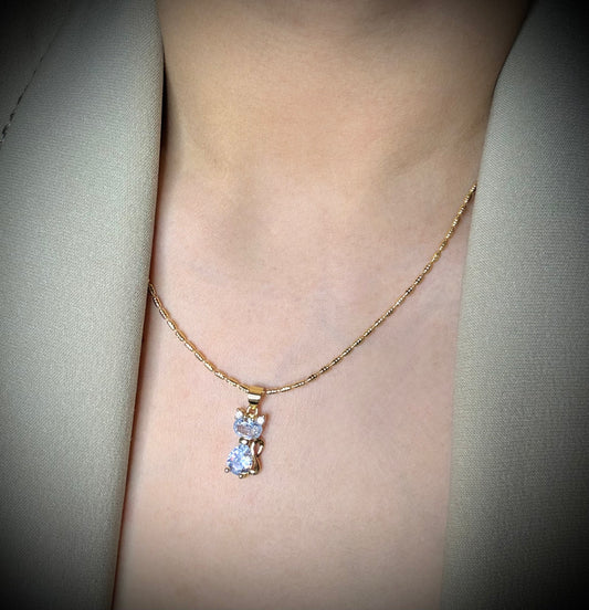 Collar gatito Baño de Oro 18K