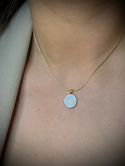 Collar Huella de Amor de Baño de Oro 18K