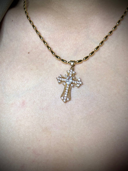 Collar Cruz Imperial Baño de oro 18k - Ajustable