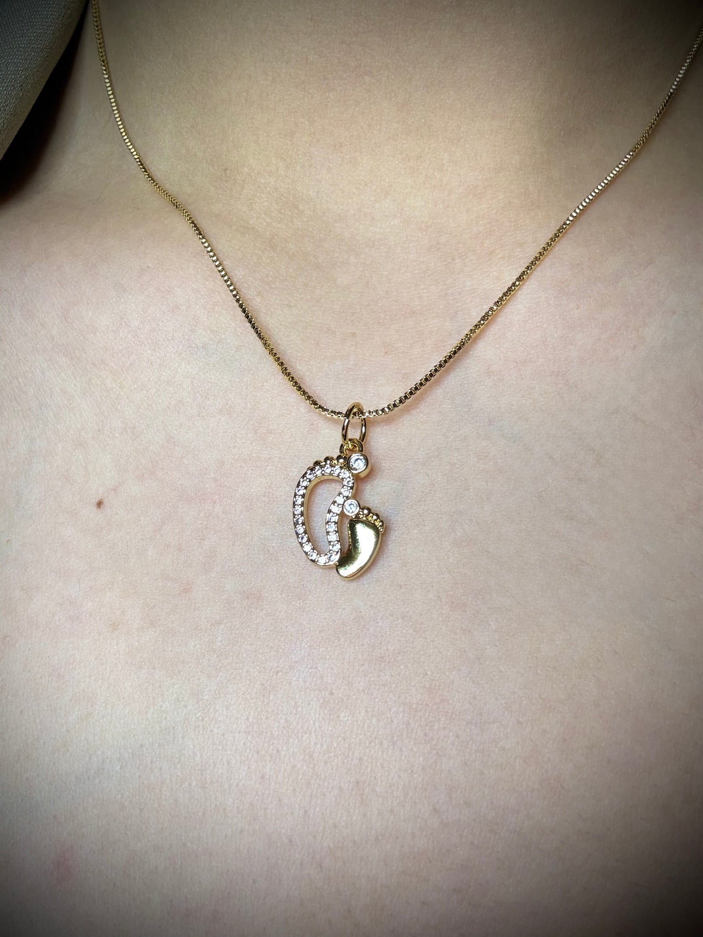 Collar Huella de Amor Baño de oro 18k - Ajustable