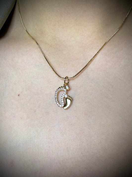 Collar Huella de Amor Baño de oro 18k - Ajustable