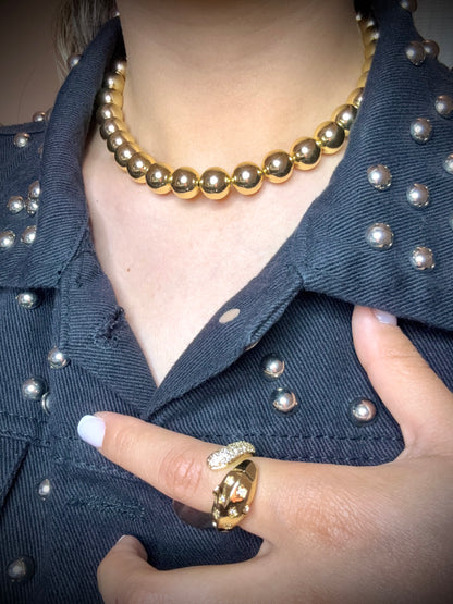 Collar Maxi Esferas   Baño de oro 18k