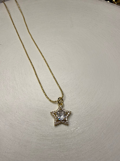 Collar estrella de Baño de Oro 18K