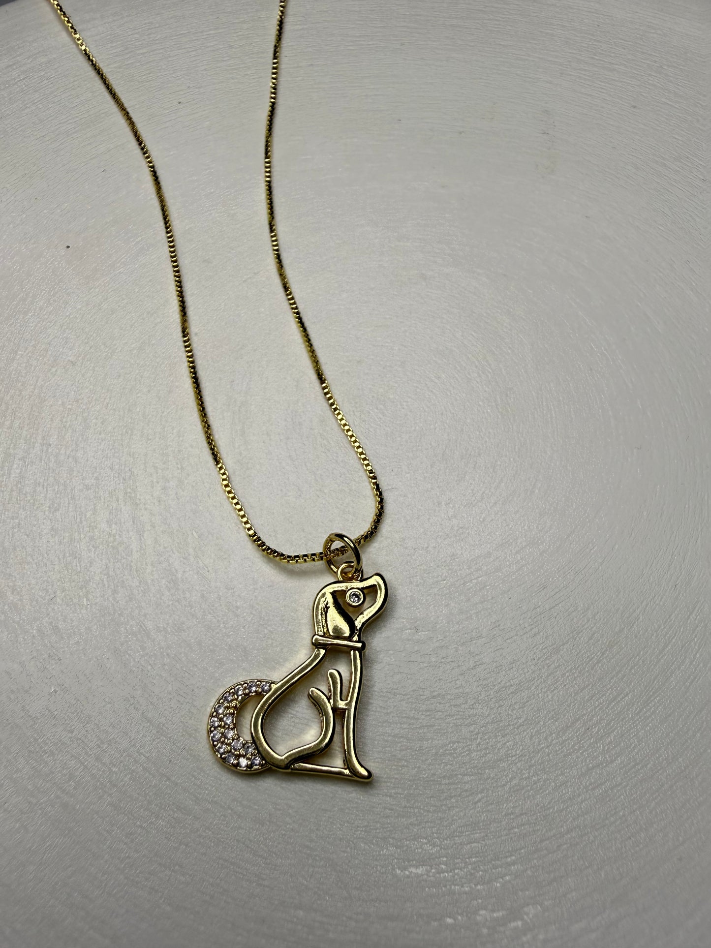 Collar Perrito Fiel - Baño de oro 18k - Ajustable