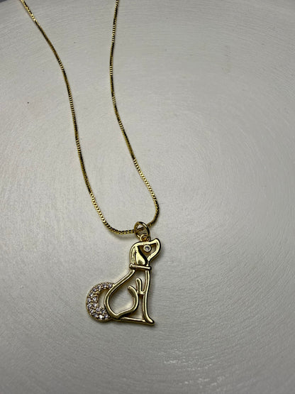 Collar Perrito Fiel - Baño de oro 18k - Ajustable