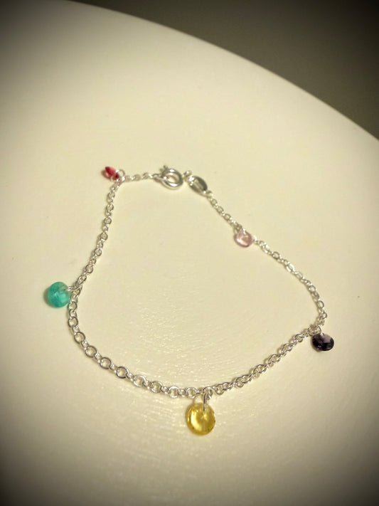 Pulsera Puntos de Colores Plata 925