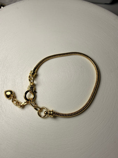 Pulsera Estilo Pandora Baño de Oro 18K