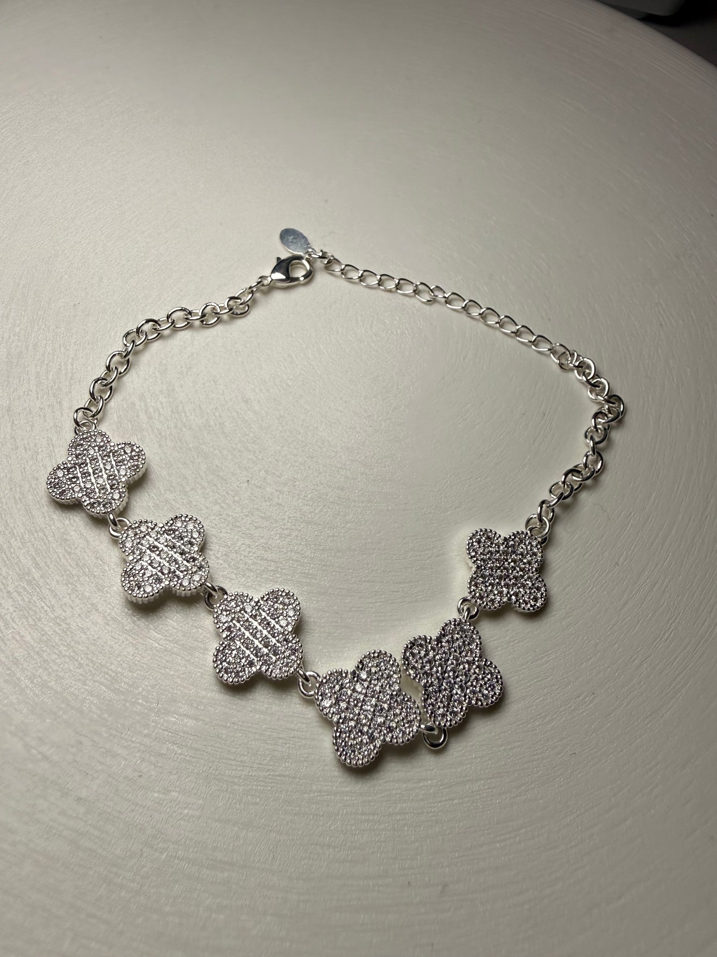 Pulsera Flor con Circones Plata 925