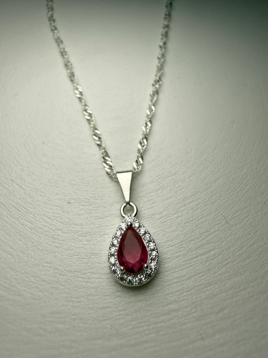 Collar Gota Rosa – Plata 925