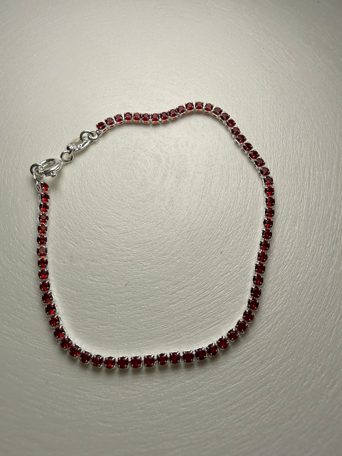 Pulsera Tennis Roja – Plata 925
