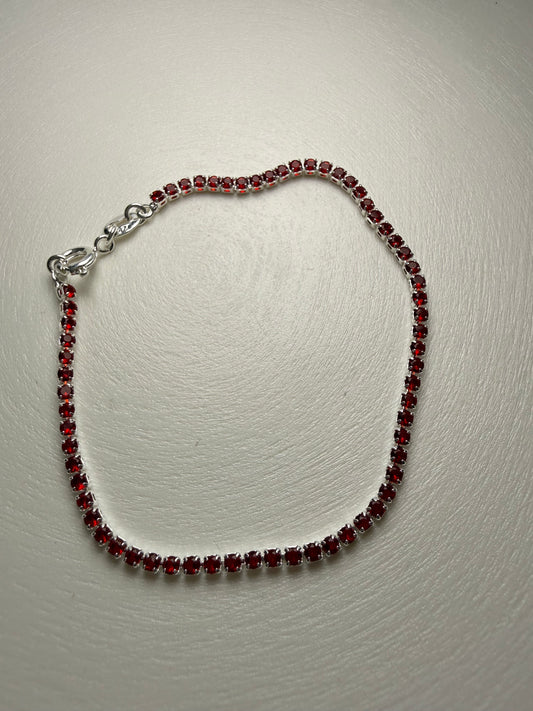 Pulsera Tennis Roja – Plata 925