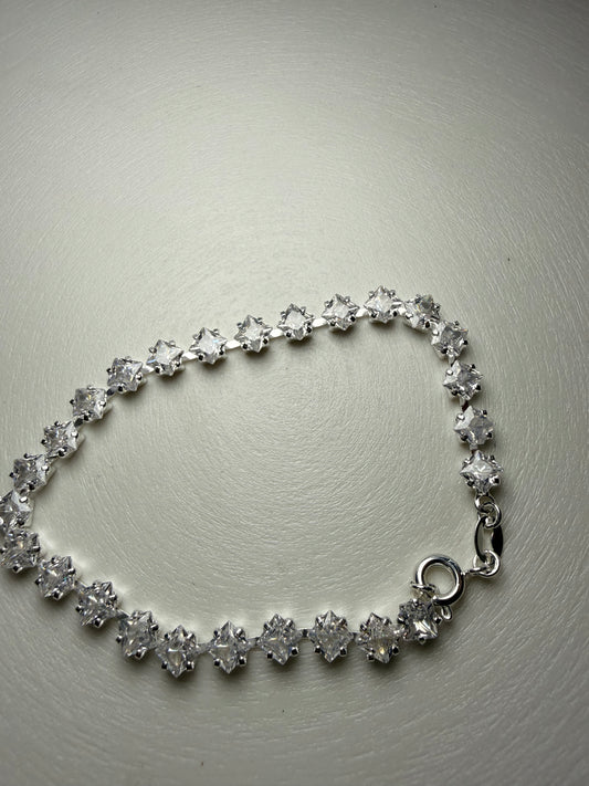 Pulsera Tennis Flor Premium – Plata 925