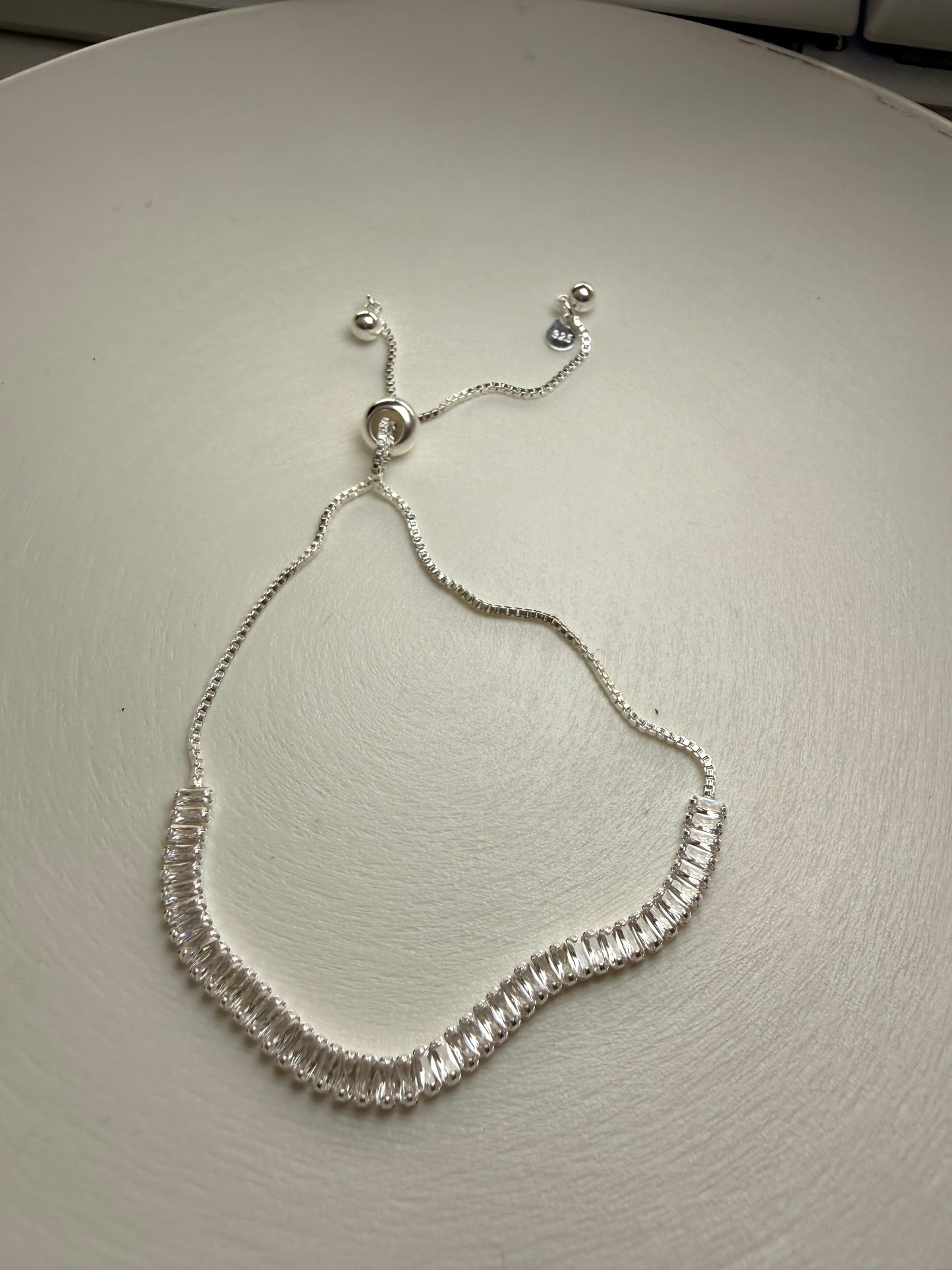 Pulsera Tennis Baguette Ajustable – Plata 925