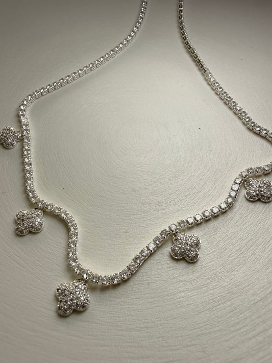 Collar Chokers Tréboles Brillantes – Plata 925