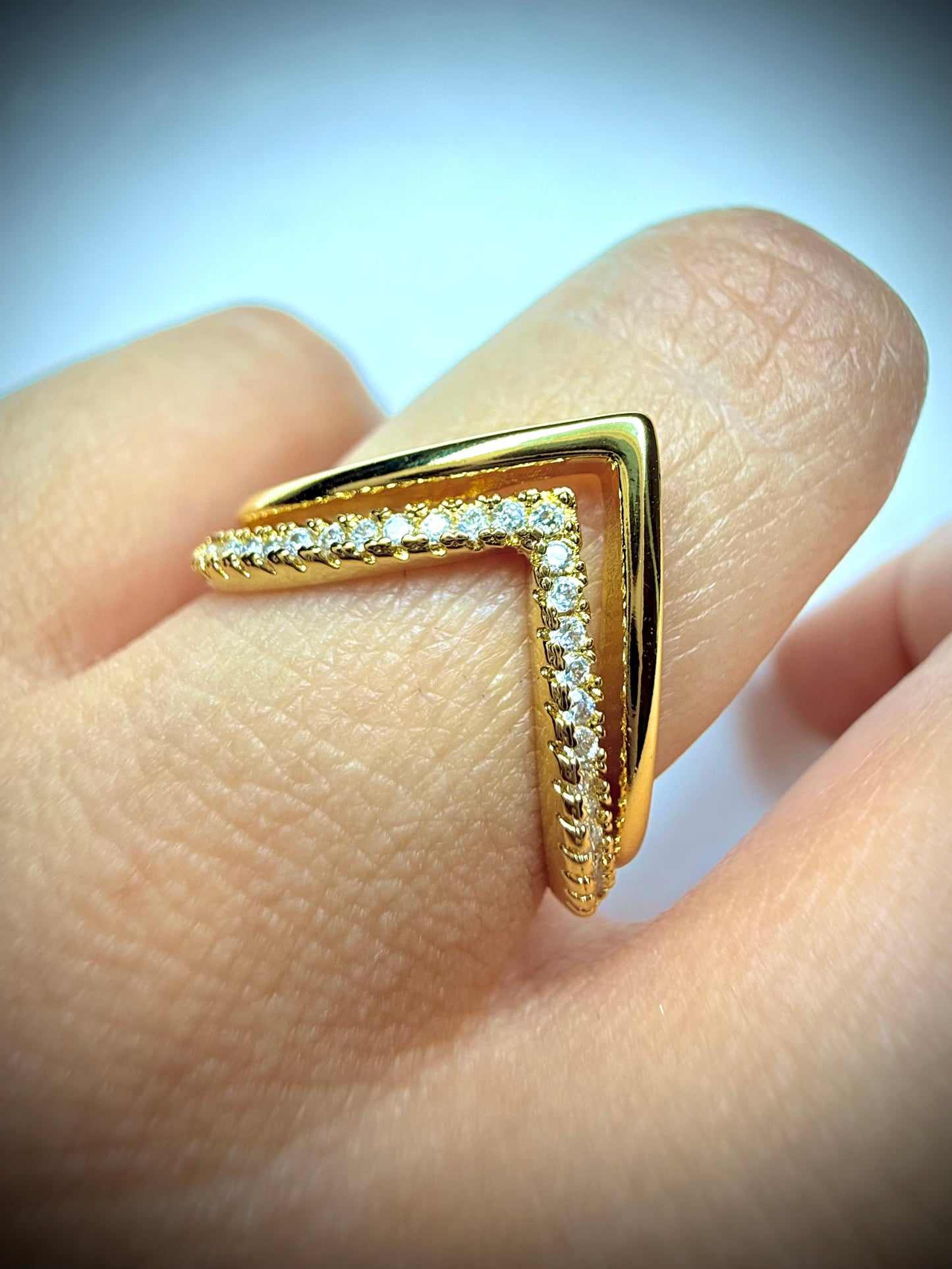 Anillo Bárbara V Glam (Baño de Oro 18K) Talla ajustable
