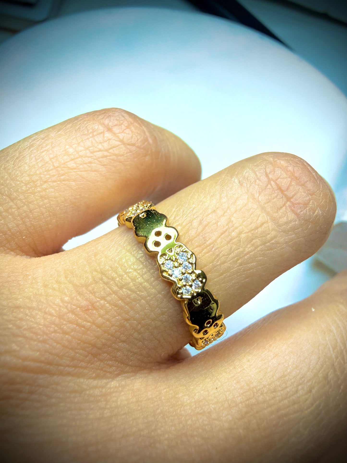 Anillo Javiera Teddy Band (Baño de Oro 18K) Talla ajustable