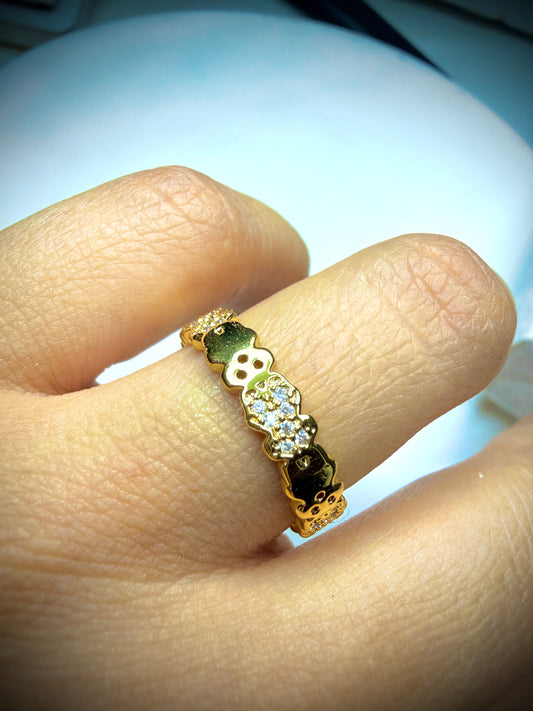 Anillo Javiera Teddy Band (Baño de Oro 18K) Talla ajustable