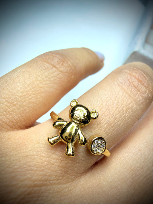 Anillo Constanza Teddy Shine (Baño de Oro 18K) Talla ajustable