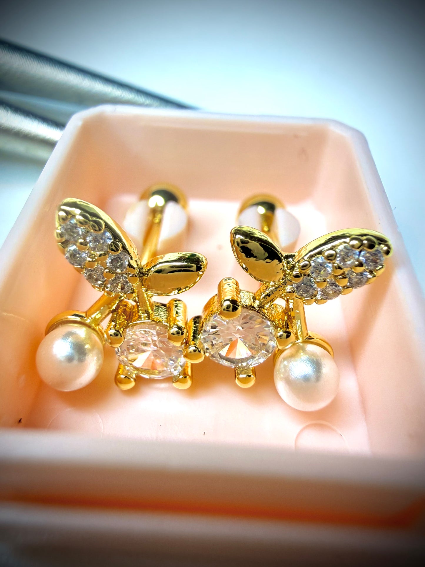 Abridores Guinda Perla (Baño de Oro 18K)