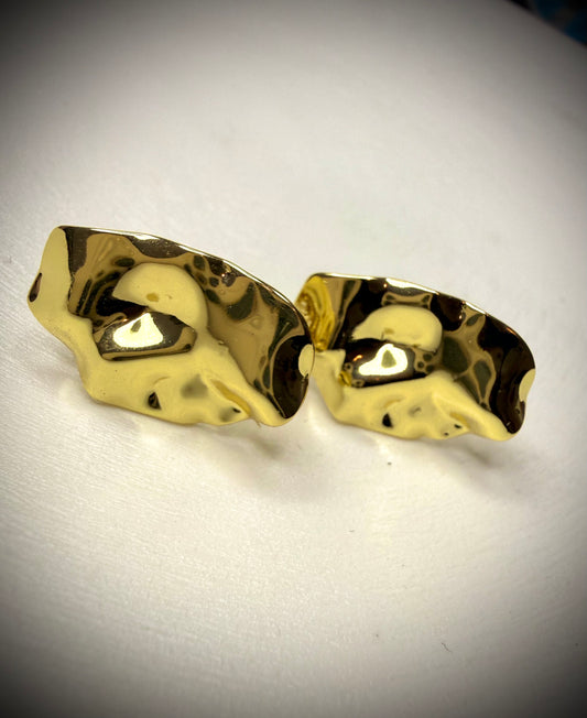 Aros Textura Martillada (Baño de Oro 18K)