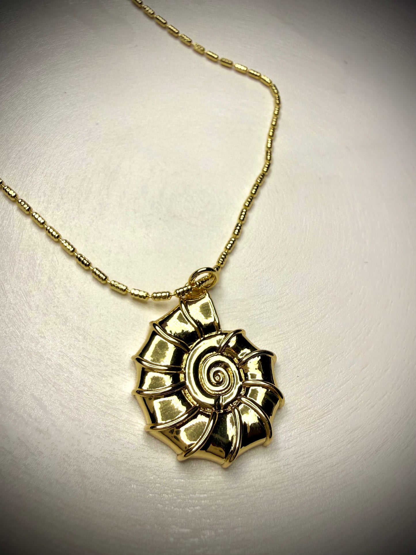 Collar Caracol Espiral (Baño de Oro 18K)
