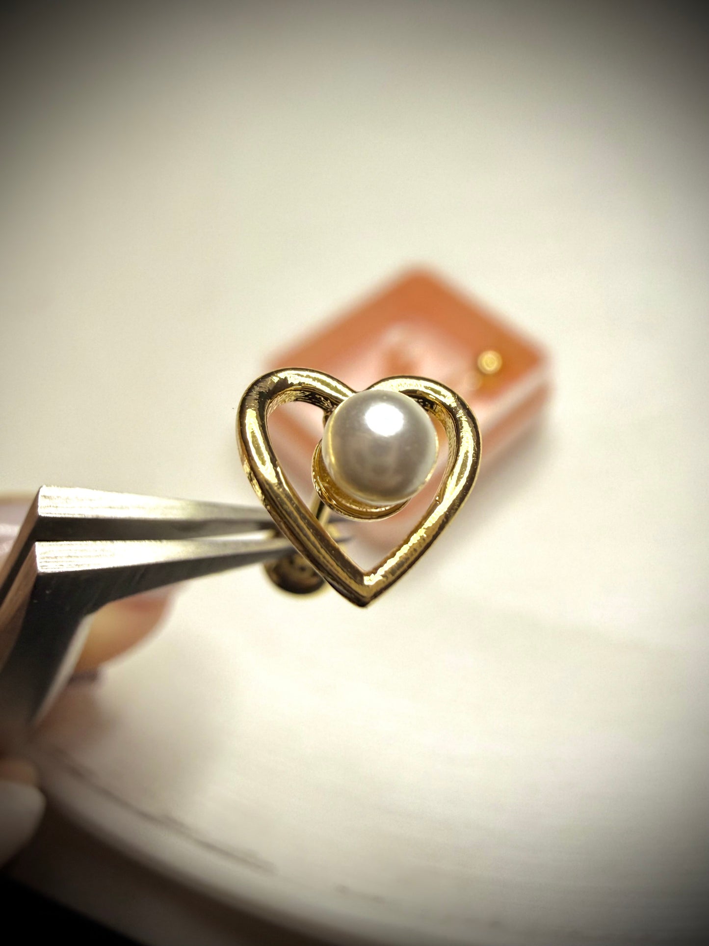 Abridores Corazón Perla (Baño de Oro 18K)