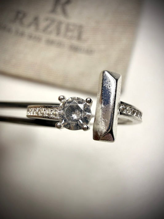 Anillo Ajustable Dual Brillo (Plata 925)