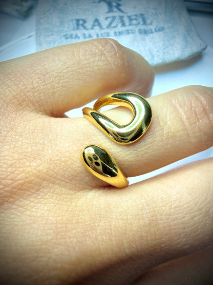 Anillo Ajustable Fluido (Baño de Oro 18K)