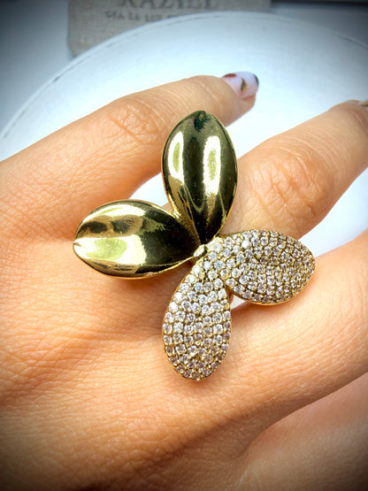 Anillo Ajustable Butterfly Glam (Baño de Oro 18K)
