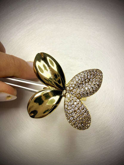 Anillo Ajustable Butterfly Glam (Baño de Oro 18K)