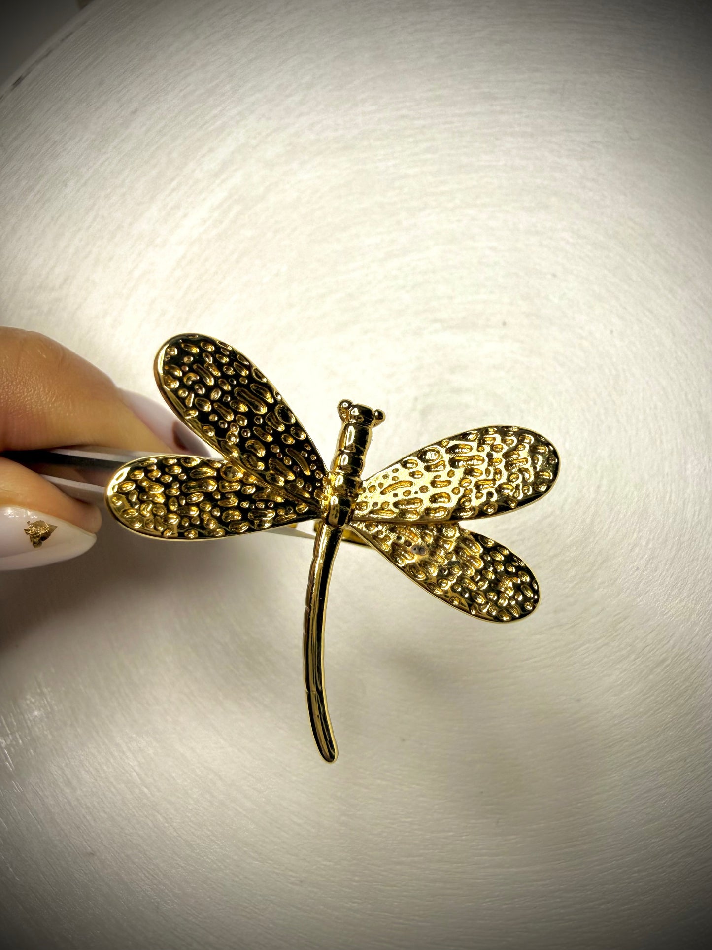 Anillo Ajustable Libélula (Baño de Oro 18K)