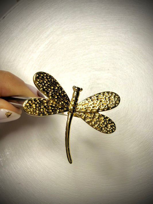 Anillo Ajustable Libélula (Baño de Oro 18K)