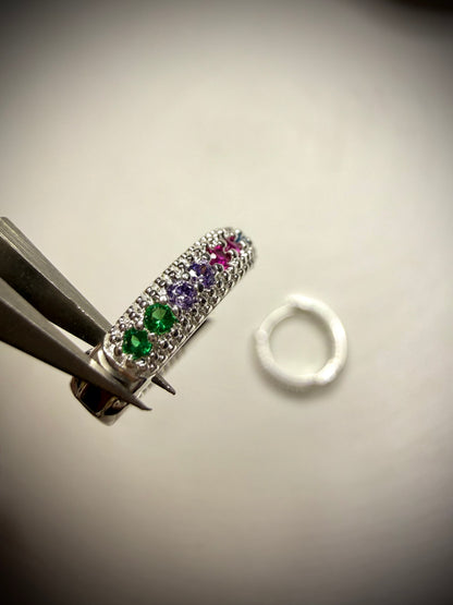 Argollas Multicolor Glow (Plata 925)