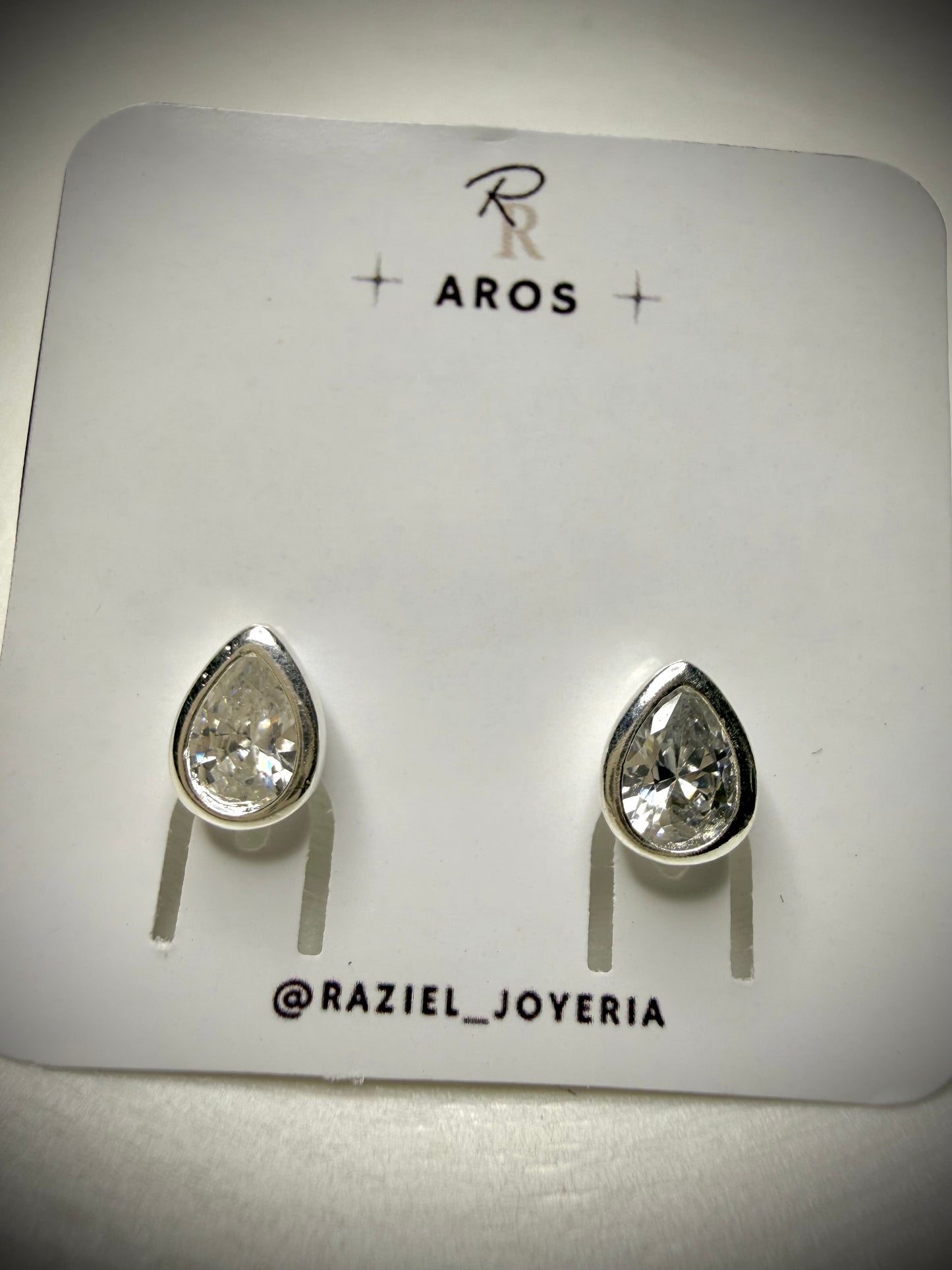 Aros Gota Crystal (Plata 925)