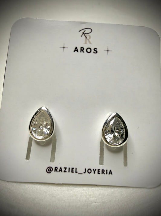 Aros Gota Crystal (Plata 925)