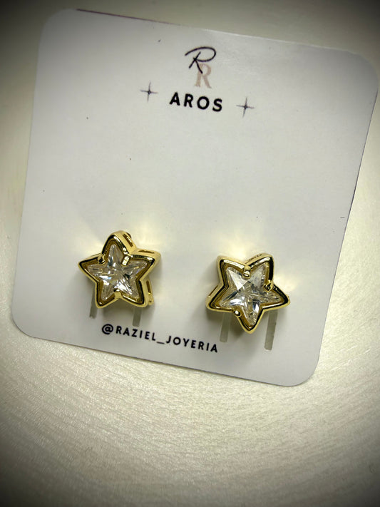 Aros Estrella Gold Shine (Baño de Oro 18K)