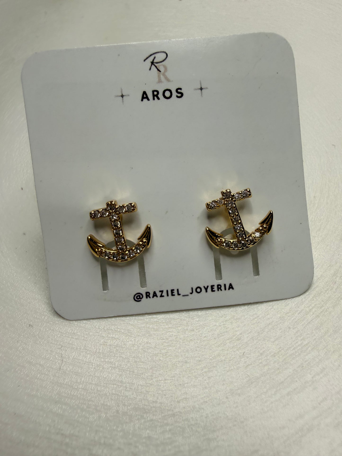 Aros Ancla Gold Shine (Baño de Oro 18K)