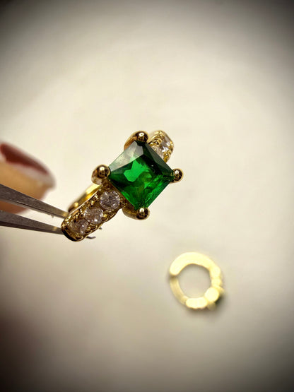 Argollas Green Royal (Baño de Oro 18K)