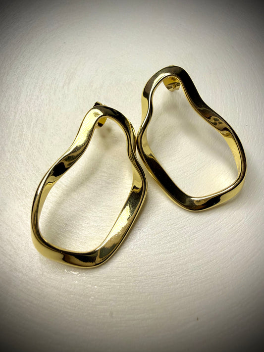 Aros Organic Wave (Baño de Oro 18K)