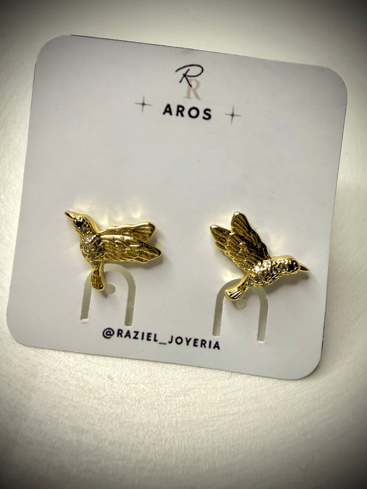 Aros Bird Shine (Baño de Oro 18K)