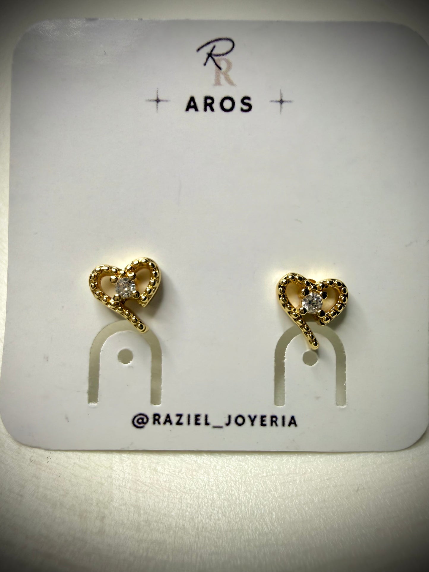 Aros Heart Sparkle (Baño de Oro 18K)