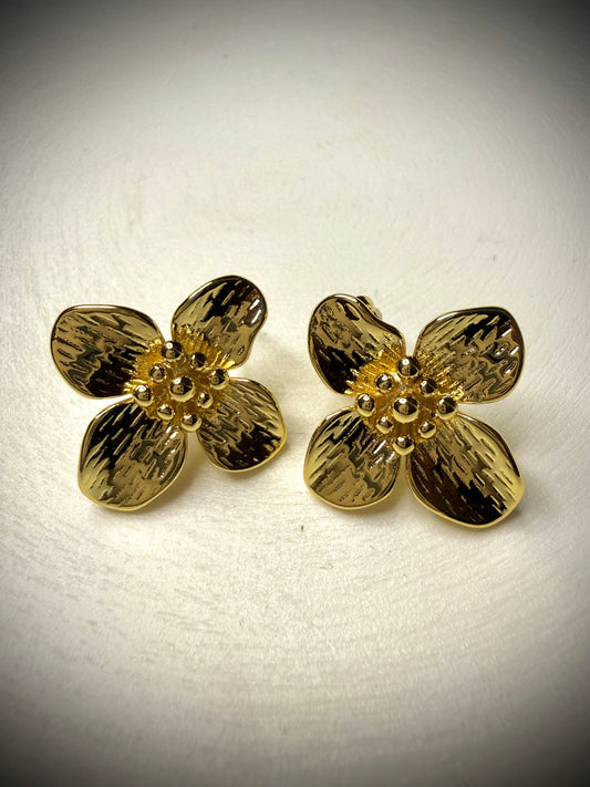 Aros Golden Bloom (Baño de Oro 18K)
